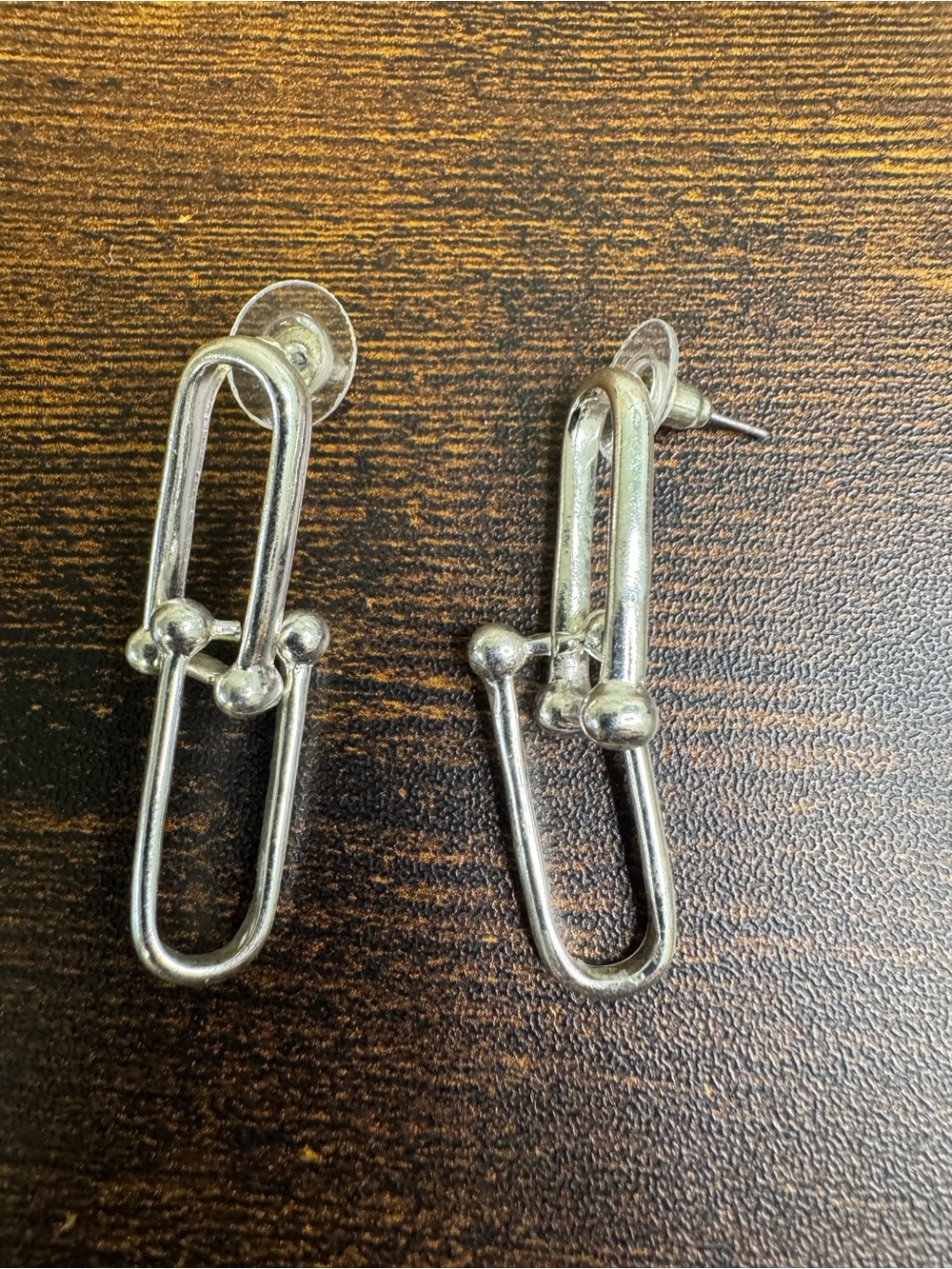 4/$20 Silver Link Drop Earrings - Modern Women's Accessories